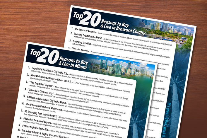 Top 20 Reasons to Visit and Buy in South Florida - Co-branded flyers