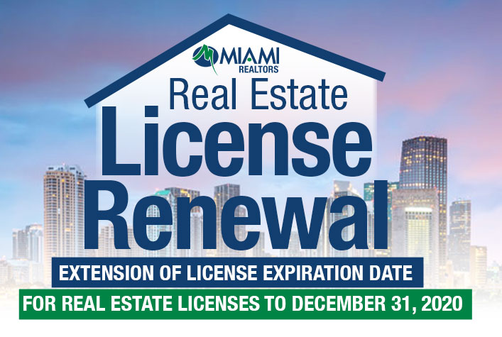 Extension of License Expiration Date for Real Estate Licenses to December 31, 2020- Complete Your Continuing Education Online