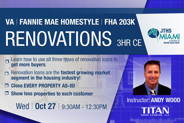 Renovation Specialist - Fannie Mae Homestyle - VA & FHA 203K Renovation
