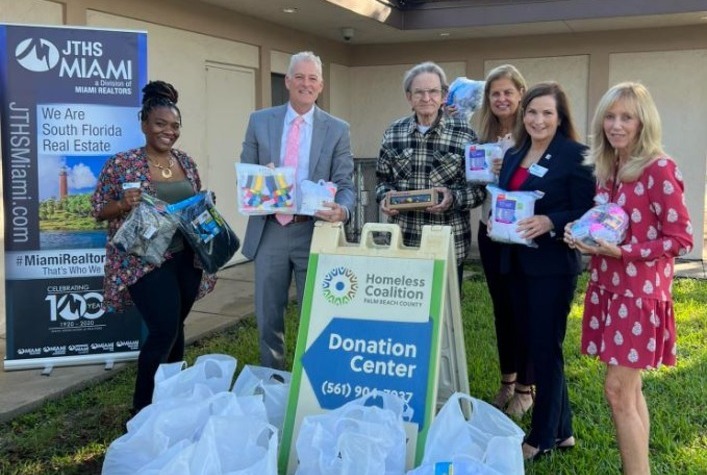 JTHS-MIAMI Realtors Collect Hundreds of Pairs of Socks for the Homeless in Palm Beach County