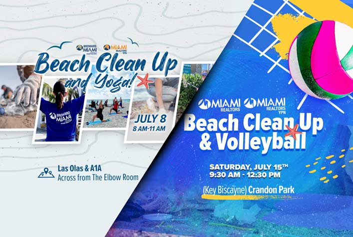 Join us for MIAMI REALTORS® Beach Clean-Ups in Miami-Dade and Broward