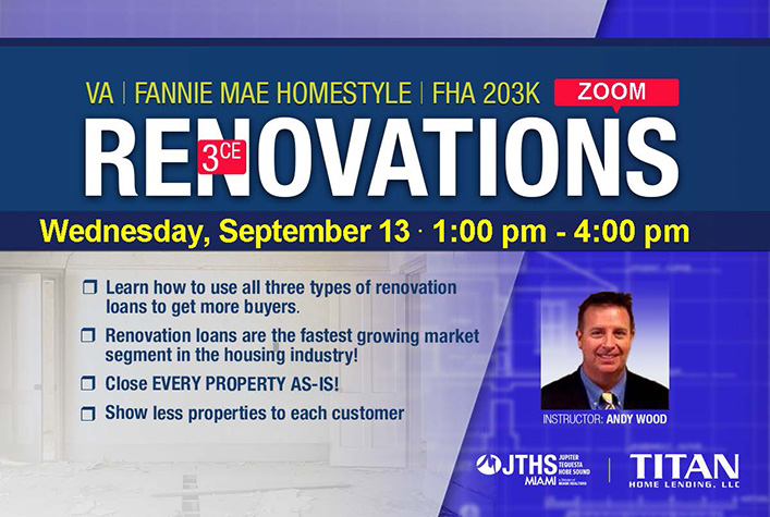 Renovation Specialist – Fannie Mae Homestyle – VA & FHA 203K Renovation