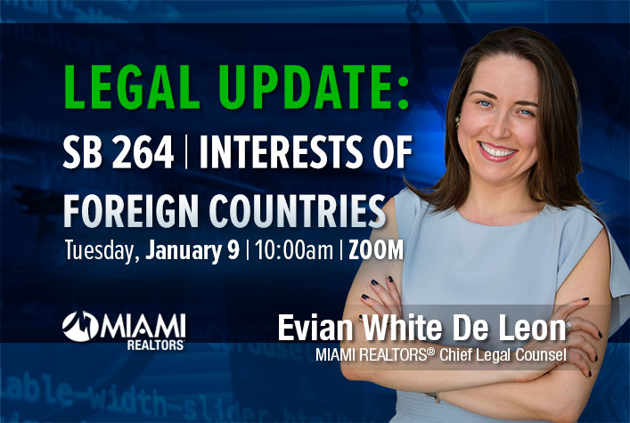 Legal Update - SB 264 - Interests of Foreign Countris - Wednesday, January 9, 2023 - Zoom - Evian White De Leon