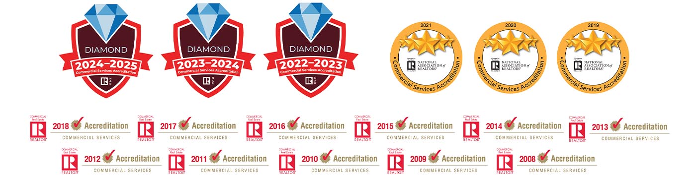 NAR Commercial Services Accreditation 2008-2018 2019-2021 5 Star 2022-2024 Diamond