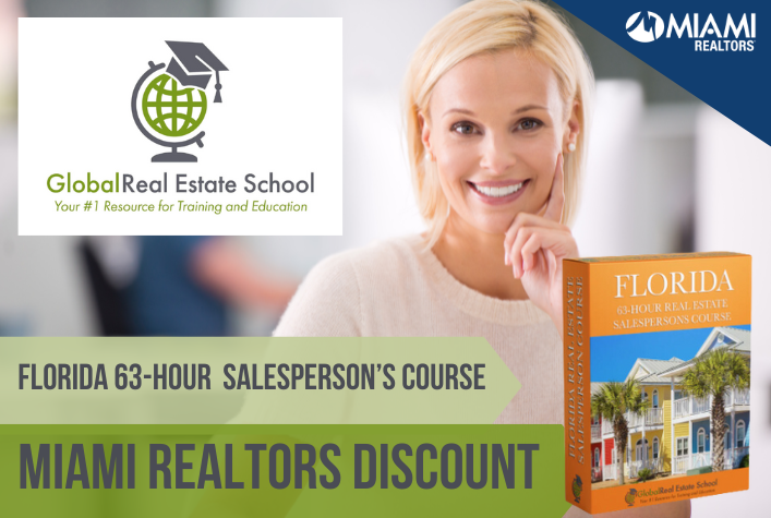 Global Real Estate School Florida 63-Hour Salesperson's Course - MIAMI Realtors Discount