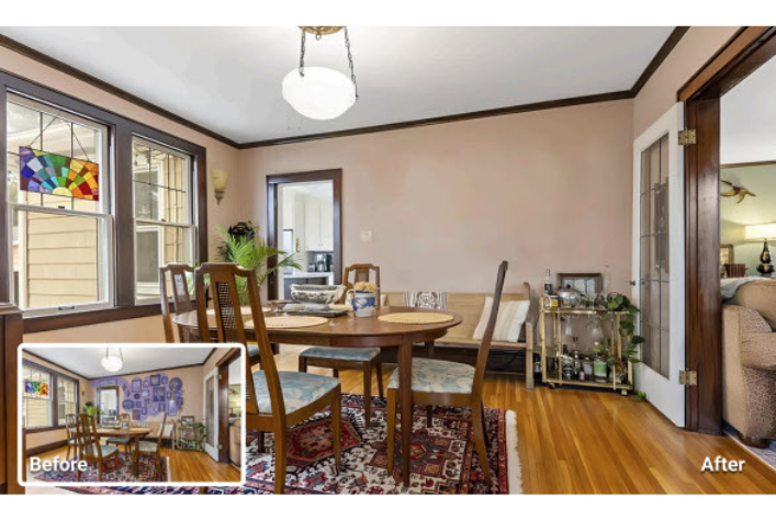 AI HomeDesign AI Image Before and after image AI HomeDesign's AI image enhancement