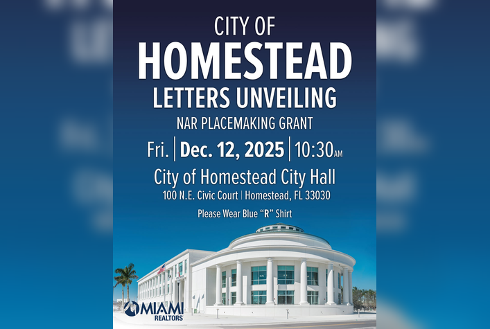 MIAMI REALTORS® Launching Homestead Letters; 10th Set of Letters to Benefit South Florida