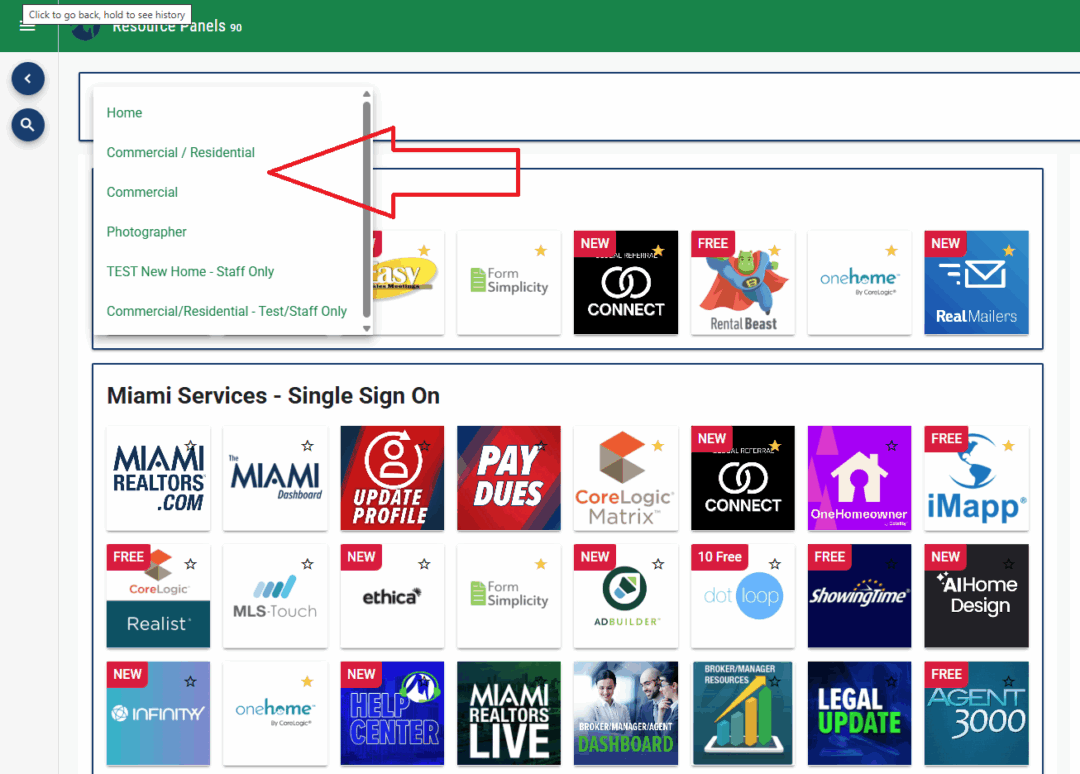 MIAMI Commercial Services Dashboard image